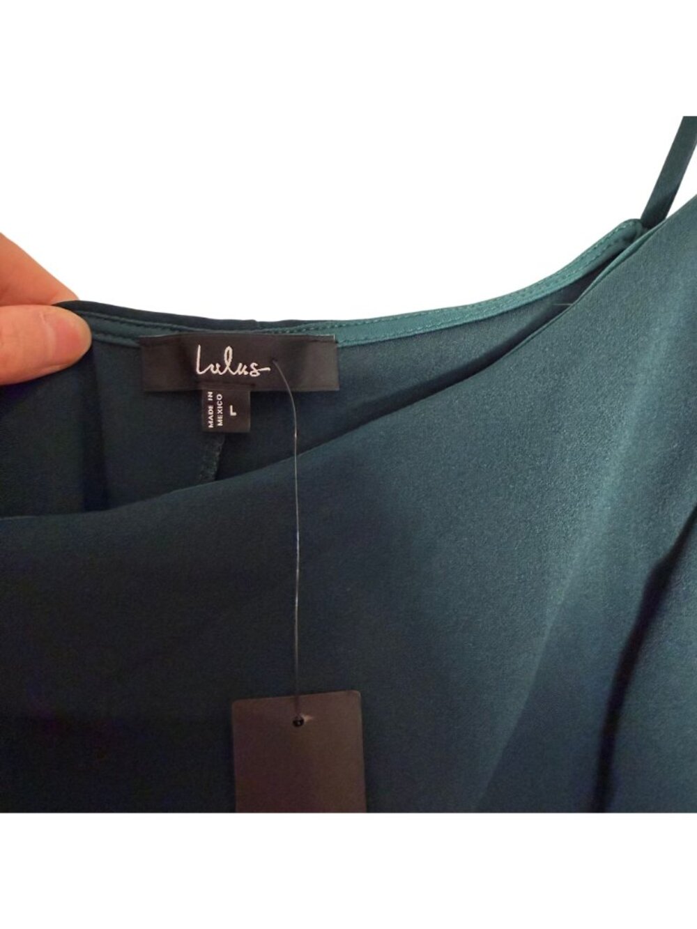 Lulus Elegant Allure Hunter Green One-Shoulder Sleeveless Midi Dress Size Lg NWT - Picture 3 of 6